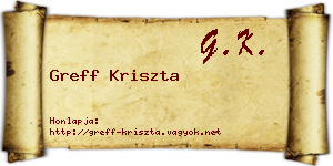 Greff Kriszta névjegykártya
